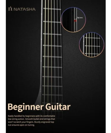 Guitar Natasha NBSG Silent Steel String Smart Wireless Portable 1.1