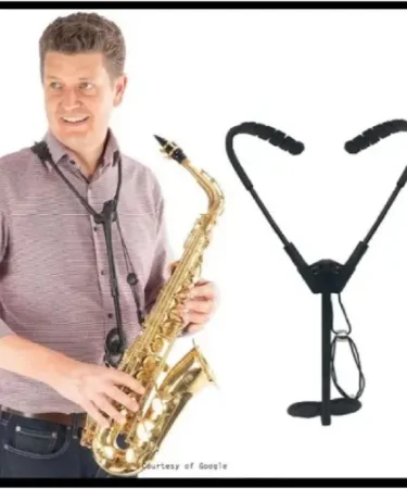 Neck Strap Sandaran Rest Relief Double Shoulder Adjustable Holder Saxophone 1