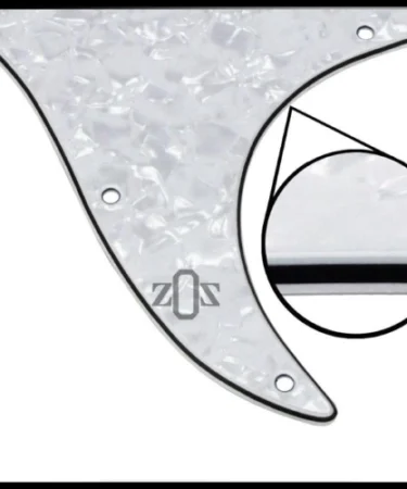 Pickguard Pelindung Body Gitar Stratocaster Pearl White 11H S-S-H 4Ply 1