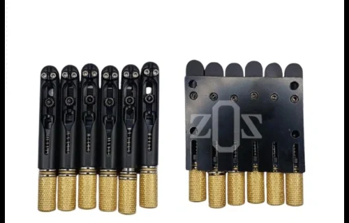 Bridge Gitar Guitar Elektrik Electric Headless 6 String W-001-6 BK Gold