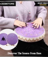 Drum Perkusi Tongue Mini Hang Handpan 13 Inch 15 Note Purple
