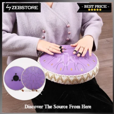Drum Perkusi Tongue Mini Hang Handpan 13 Inch 15 Note Purple