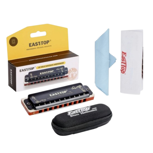 Harmonika Harmonica Diatonic EastTop Blues T008K 10H 20 Tones Black - Image 2