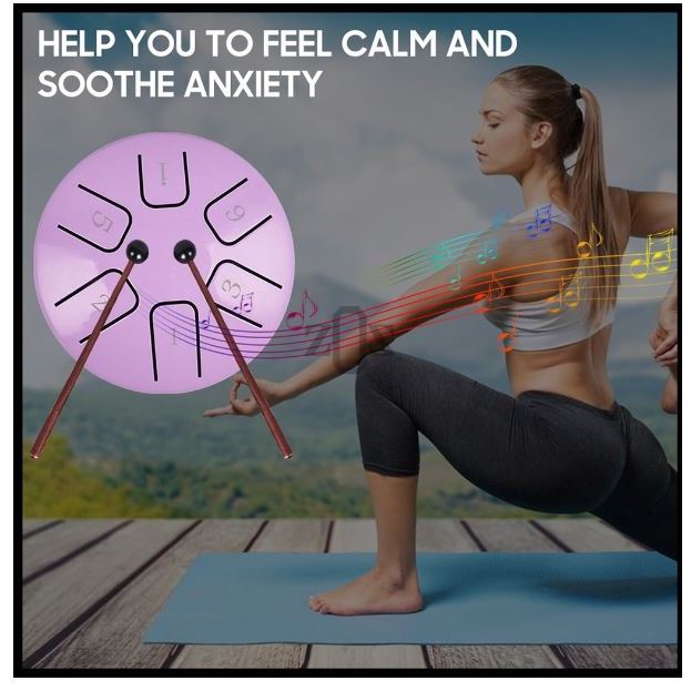 Drum Tongue Mini Hang Handpan Perkusi Carbon Steel 3 Inch 6 Nada Tone - Image 6