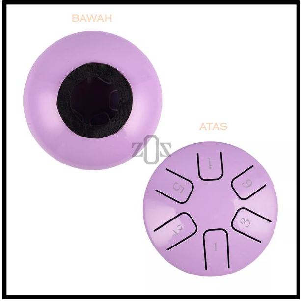 Drum Tongue Mini Hang Handpan Perkusi Carbon Steel 3 Inch 6 Nada Tone - Image 3