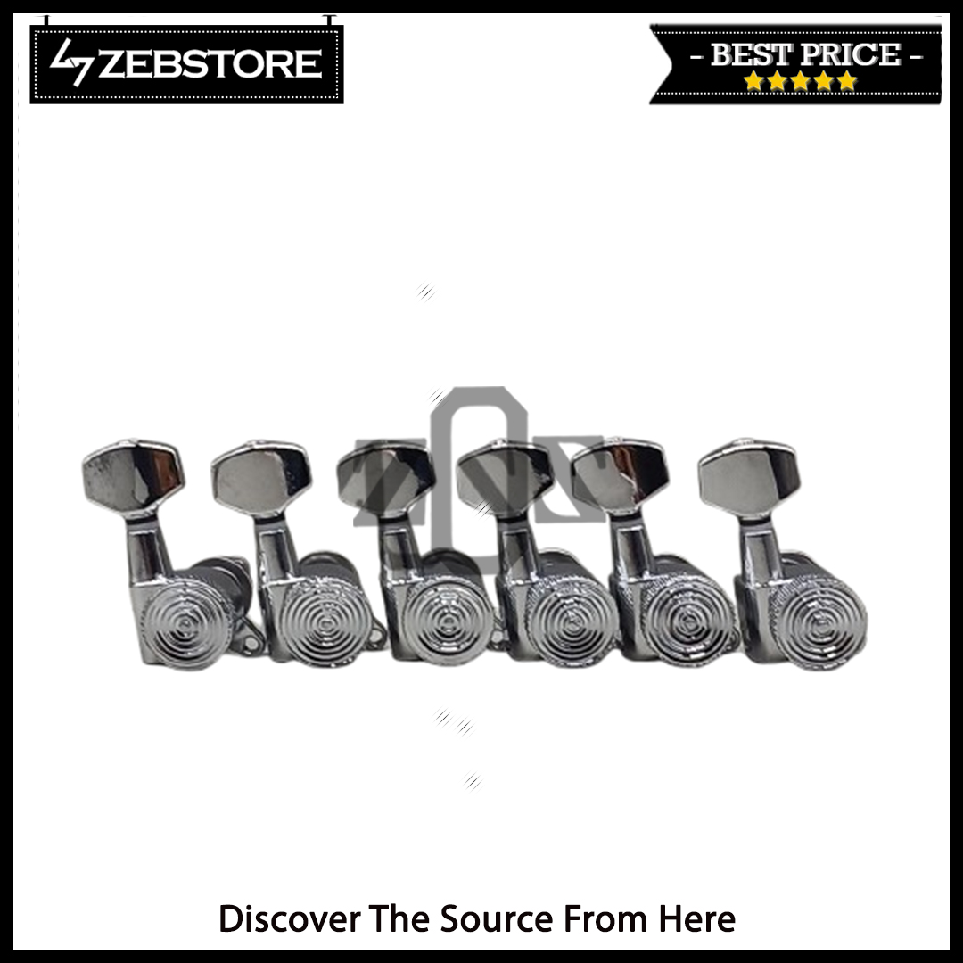 Dryer Tuning Machine Peg Pemutar Senar Locking Knurl 6 In Line Chrome