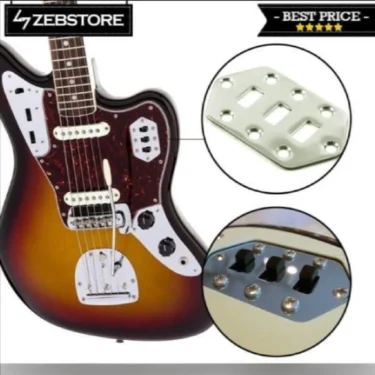 Control Plat Plate Slide Switch Gitar Jaguar Chrome