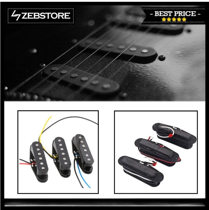 Pickup Gitar Elektrik Electric Single Coil Jinwoo Black Set 3pcs