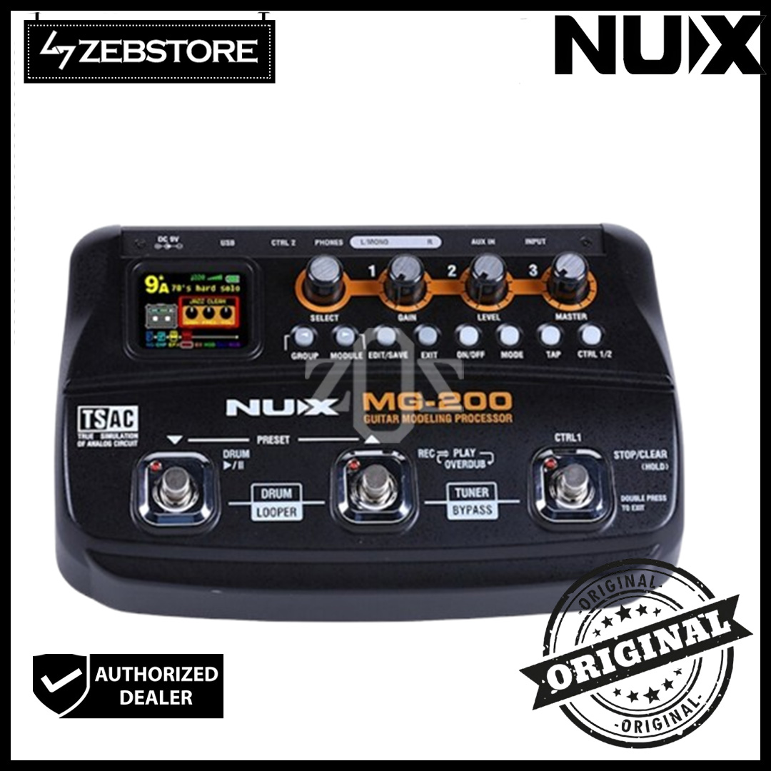 Multi Effect Pedal Stompbox NUX MG200 Modeling Guitar Processor
