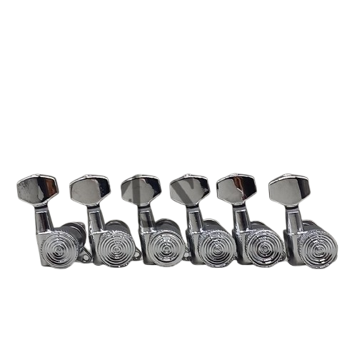 Dryer Tuning Machine Peg Pemutar Senar Locking Knurl 6 In Line Chrome - Image 5