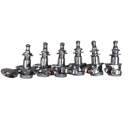 Dryer Tuning Machine Peg Pemutar Senar Locking Knurl 6 In Line Chrome - Image 2