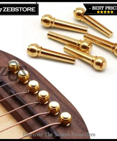 Paku Gitar Guitar Pin Bridge Akustik Acoustic Metal Gold 6 Pcs