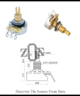 Potensio Potentiometer Jumbo CTS Hosco Japan Split Shaft B500 | A special silver material is mixed with carbon that is compatible with resistors. Not only does it leak when you squeeze it, but it also minimizes signal loss at full ten.