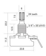 Potensio Potentiometer Jumbo CTS Hosco Japan Split Shaft B500 | A special silver material is mixed with carbon that is compatible with resistors. Not only does it leak when you squeeze it, but it also minimizes signal loss at full ten.
