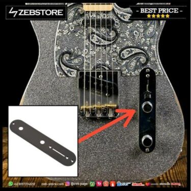Control Plate Gitar Telecaster Elektrik Electric Black