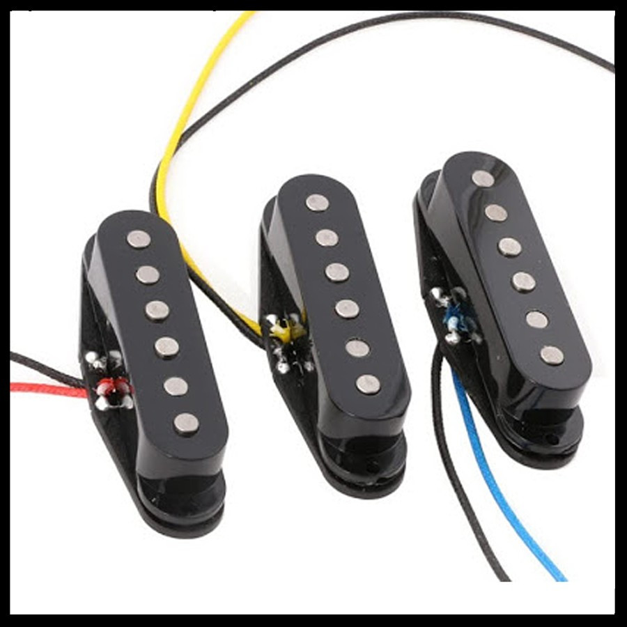 Pickup Gitar Elektrik Electric Single Coil Jinwoo Black Set 3pcs - Image 4