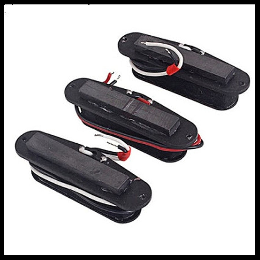 Pickup Gitar Elektrik Electric Single Coil Jinwoo Black Set 3pcs - Image 2