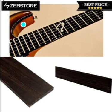 Bahan Material Fretboard Fingerboard Gitar Kayu Wooden Eboni Ebony 50Cm