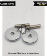 Bridge Tune O Matic Guitar Studs & Wheels Adjustable Chrome 2Pcs