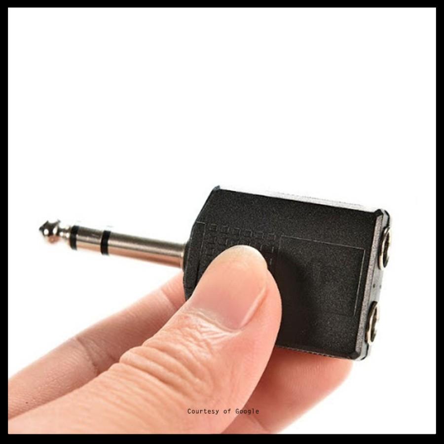 Konektor Connector Jack Cabang Audio Double Y 6.5mm To 6.5mm Stereo