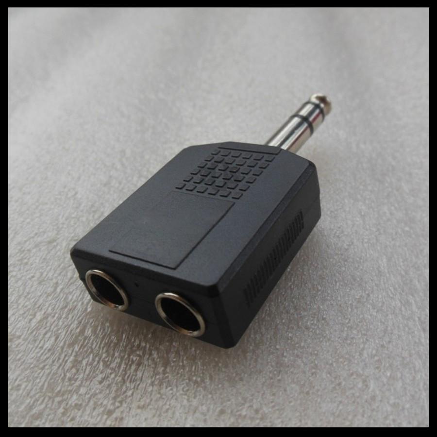Konektor Connector Jack Cabang Audio Double Y 6.5mm To 6.5mm Stereo