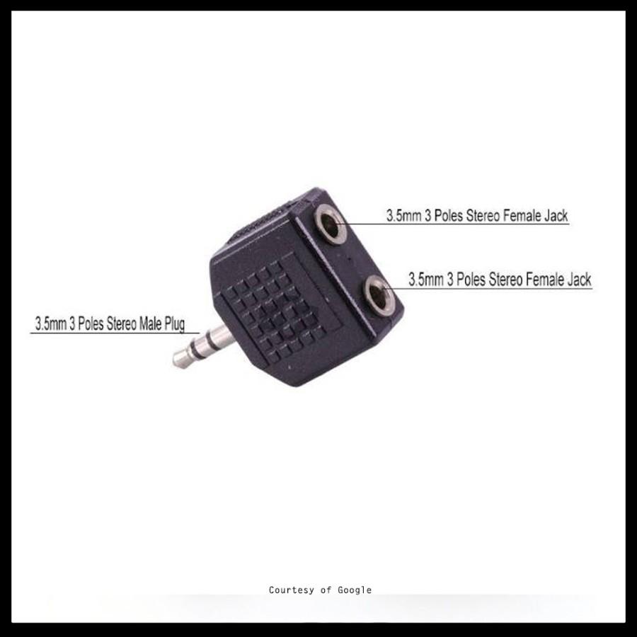 Konektor Connector Jack Cabang Audio Double Y 6.5mm To 6.5mm Stereo