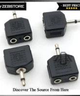 Konektor Connector Jack Cabang Audio Double Y 6.5mm To 6.5mm Stereo