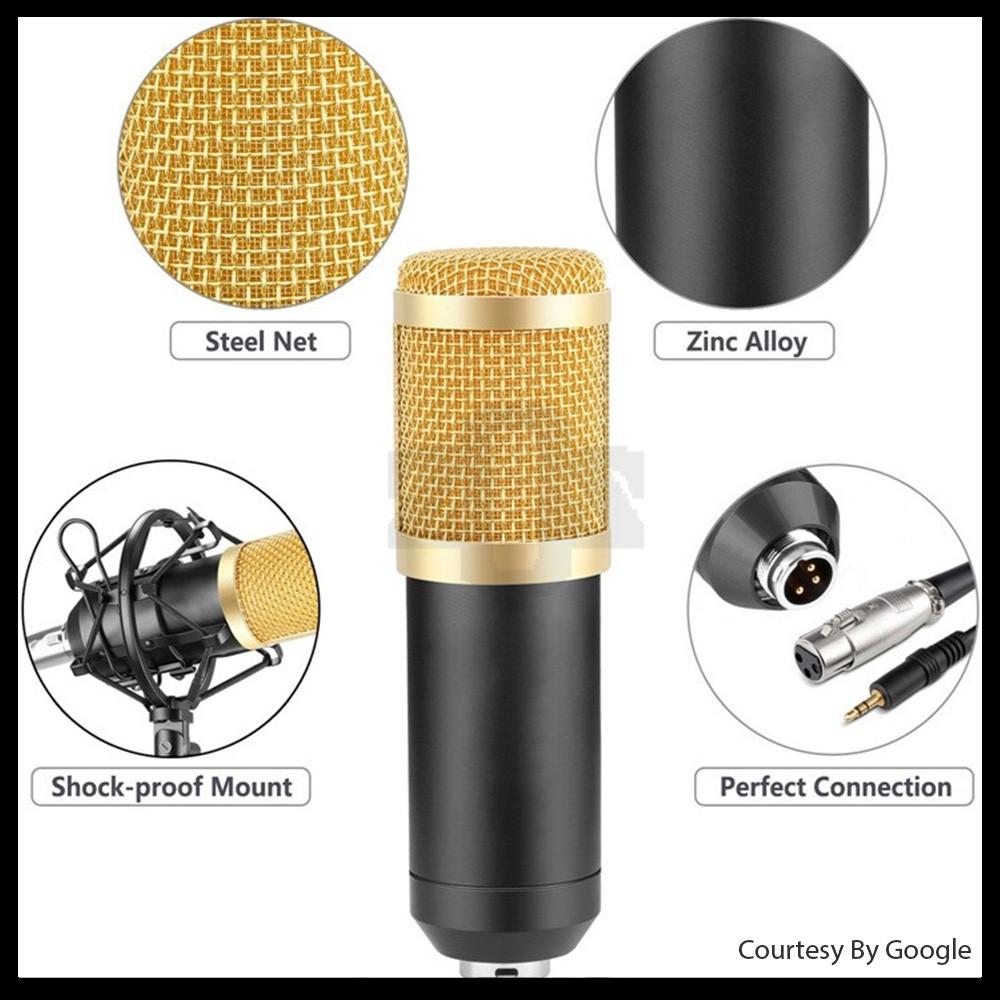 Microphone Condenser BM-800 Scissor Arm Stand Phantom Power Filter Set - Image 3