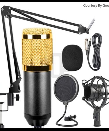 Microphone Condenser BM-800 Scissor Arm Stand Phantom Power Filter Set