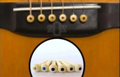 Paku Gitar Pin Bridge Akustik Acoustic Ivory Celluloid 6Pcs