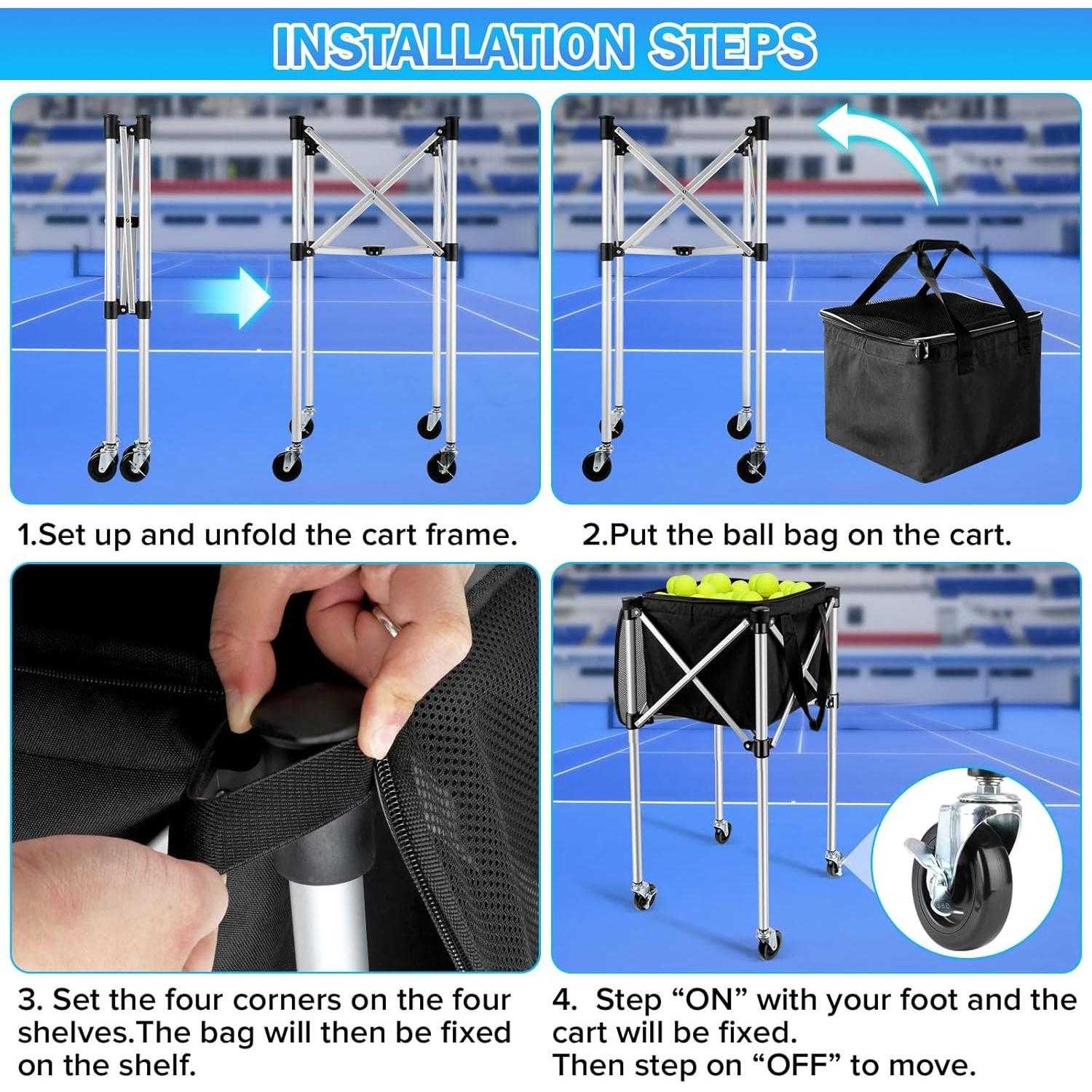 Using the universal wheels in the bottom design for easy moving; Two lockable wheels to fix the cart