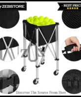 Tempat Keranjang Basket Bola Tenis Tennis Cart Portable Rolling Silent Roda