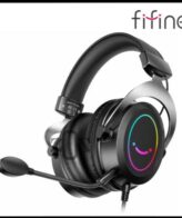 Gaming Headset Fifine H3 USB RGB Sound Headphone -38 DB mic sensitivity