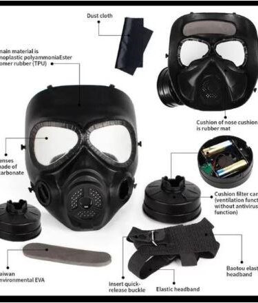 Masker Mask Double Kipas Full Face M04 JSY-W042 Simulated Gas