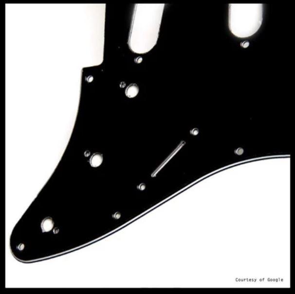 Pickguard Pelindung Body Gitar Stratocaster Black 11H S-S-S 3Ply - Image 4