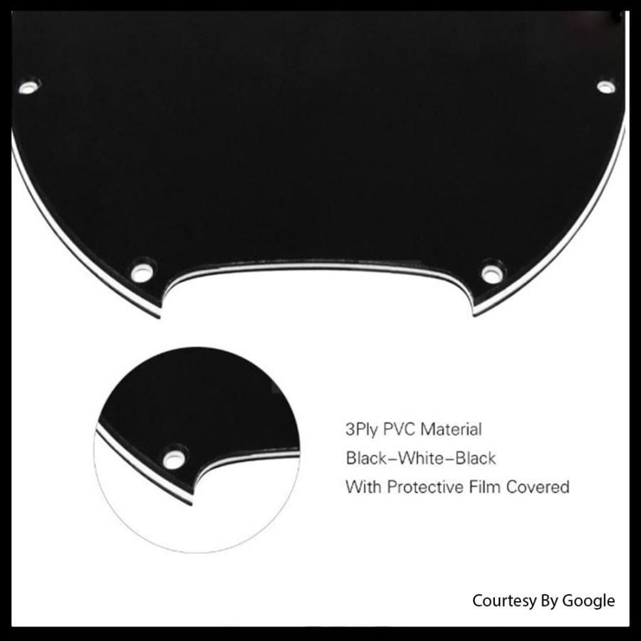 Pickguard Bass Musicman 4S7H 3Ply Black - Image 4