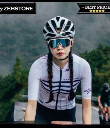 Baju Jersey MYSENLAN Lengan Pendek Women Sara White Sepeda Cycling