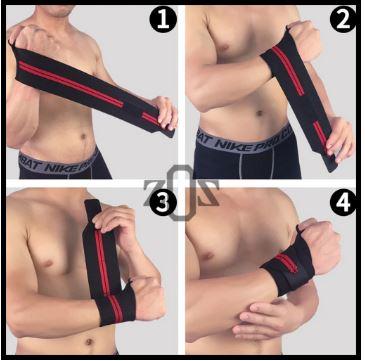 Gelang Lengan Tangan Hand Arm Wrist band FItness Elastic Support - Image 4
