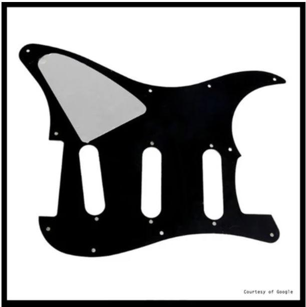 Pickguard Pelindung Body Gitar Stratocaster Black 11H S-S-S 3Ply - Image 5