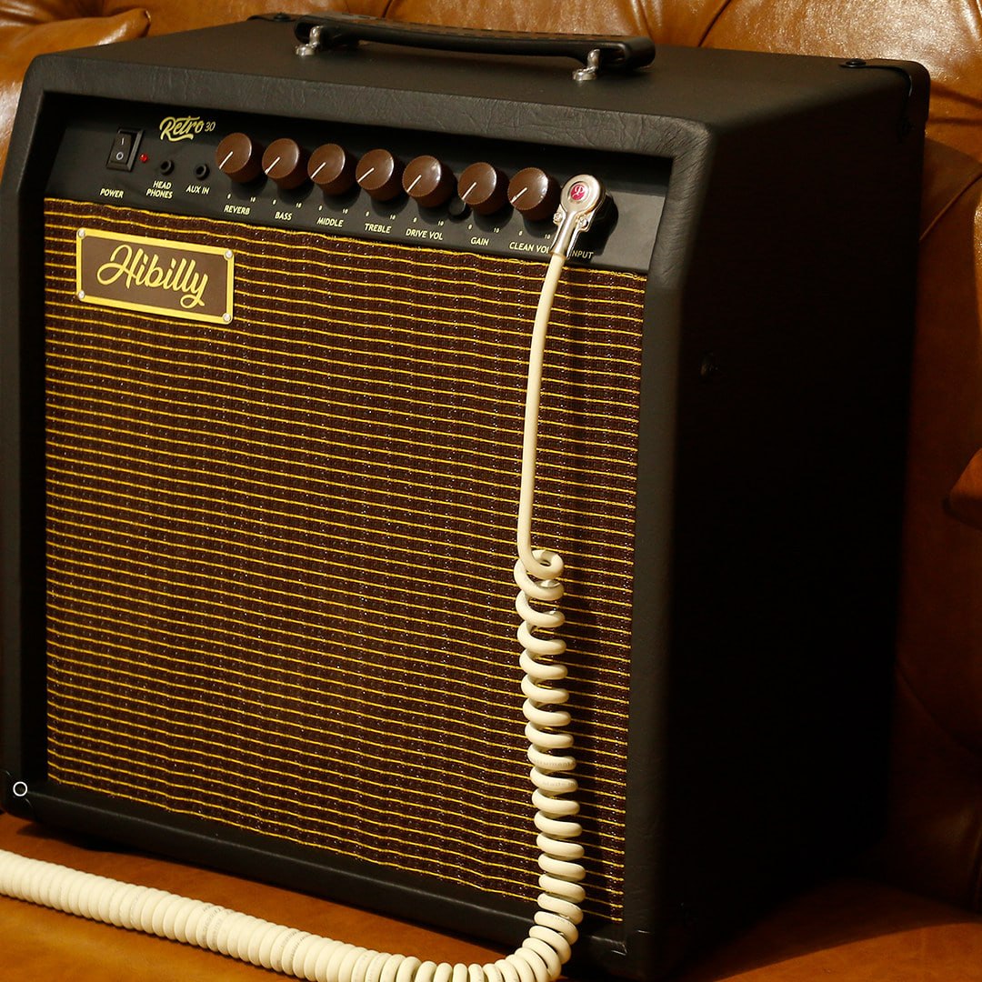 Amplifier Guitar Hibilly Retro 30R watt 10 Inch Transistor Analog Spring Reverb Clean Distortion - Image 7