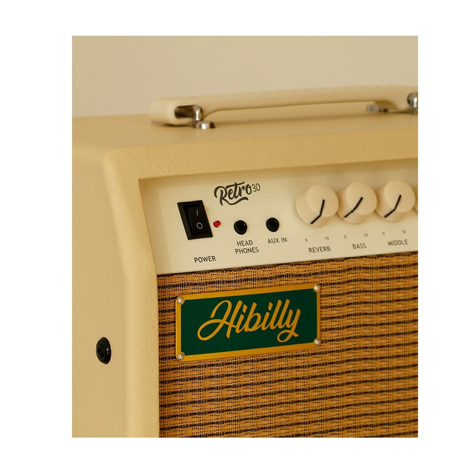Amplifier Guitar Hibilly Retro 30R watt 10 Inch Transistor Analog Spring Reverb Clean Distortion - Image 3