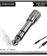 Adapter Jack Audio Connector Converter 3.5mm To 6.5mm Stereo Chrome