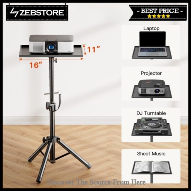 Stand Laptop Meja Projector Infokus Tripod Metal Adjustable High Black | As the name implies Tripod Standing, this product has 3 legs so that it is easy to disassemble (without the need for drilling) and easy to open and close the legs and light to move around. This product is suitable & practical to use for all purposes such as: for home, meetings, exhibitions, and rentals.
